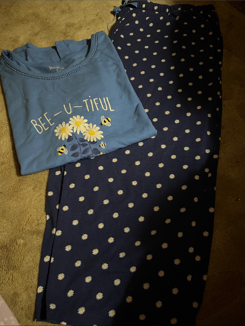 croft & barrow Blue Daisy 'Bee-utiful' Pajama Set